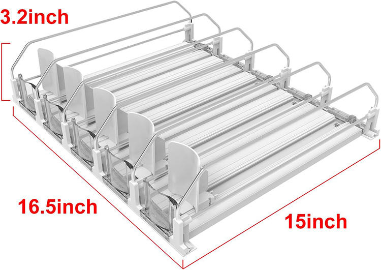 Adjustable Beverage Can Organizer with Self-Pushing Glide – Large Capacity Drink Display for Retail Refrigerators