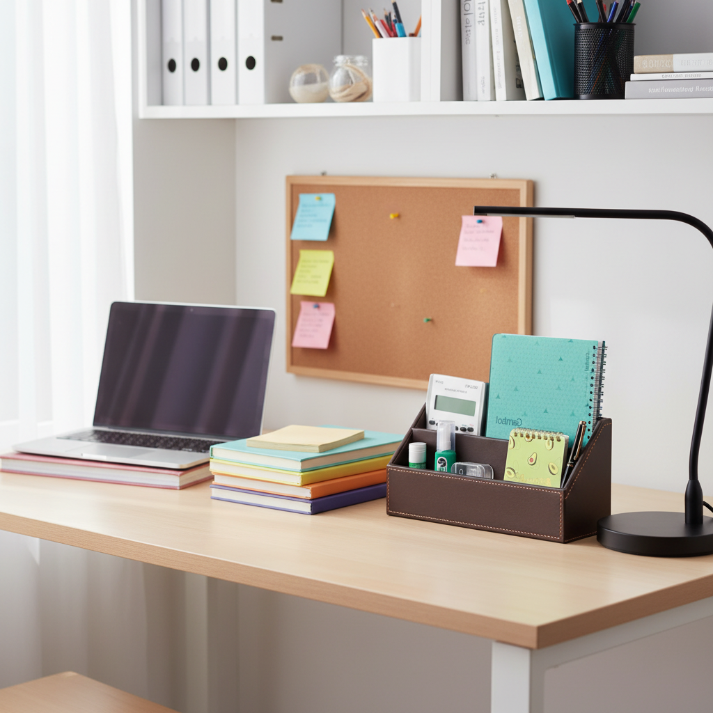 Leather File Storage Organizer with Metal Frame – Large Capacity Desk Cabinet for Office or Study