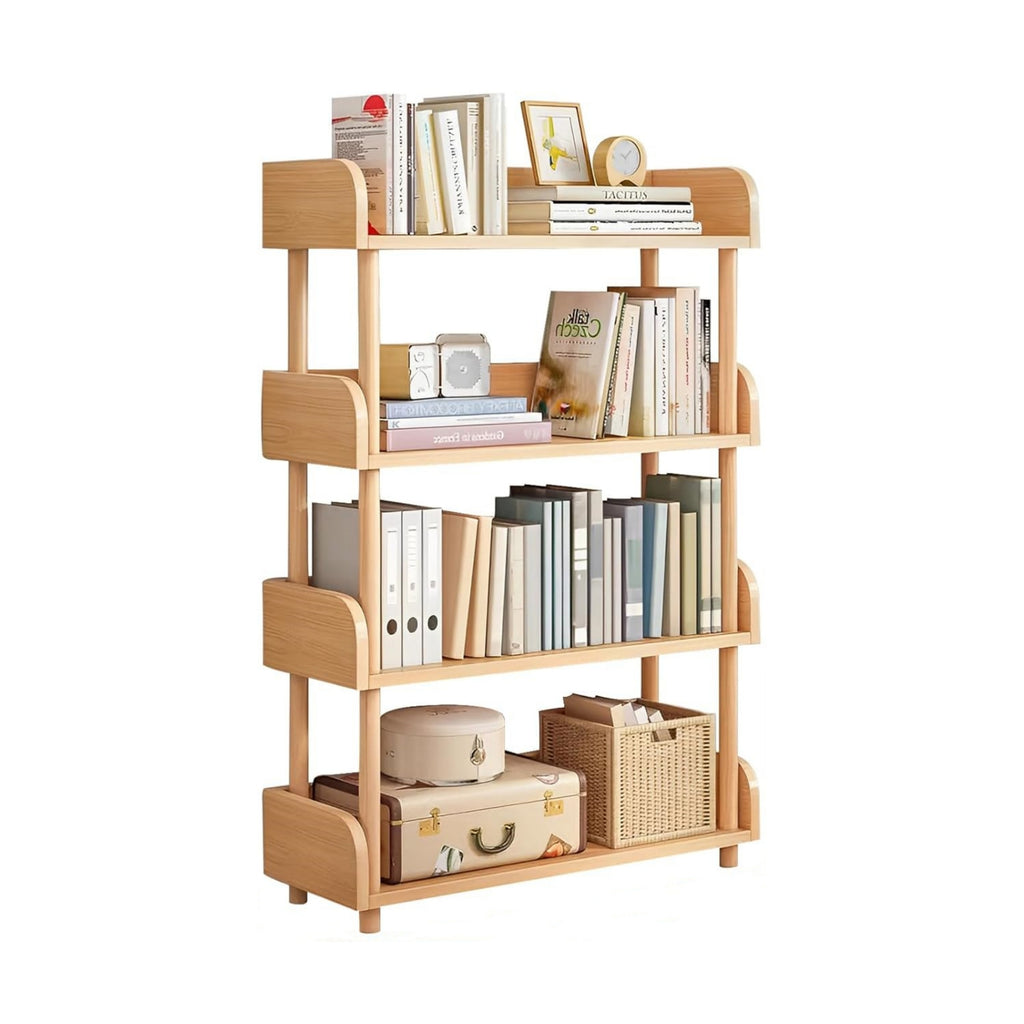 4-Tier Wooden Open Bookcase – Storage Shelf for Home & Office Use