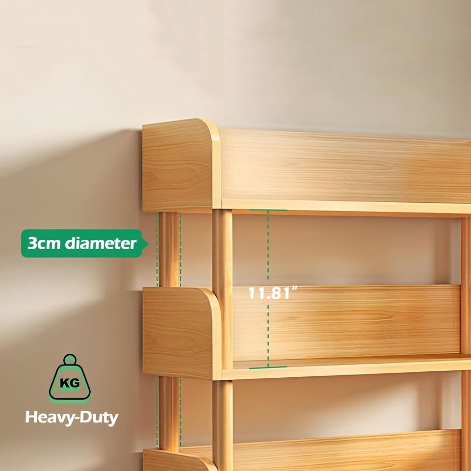 4-Tier Wooden Open Bookcase – Storage Shelf for Home & Office Use